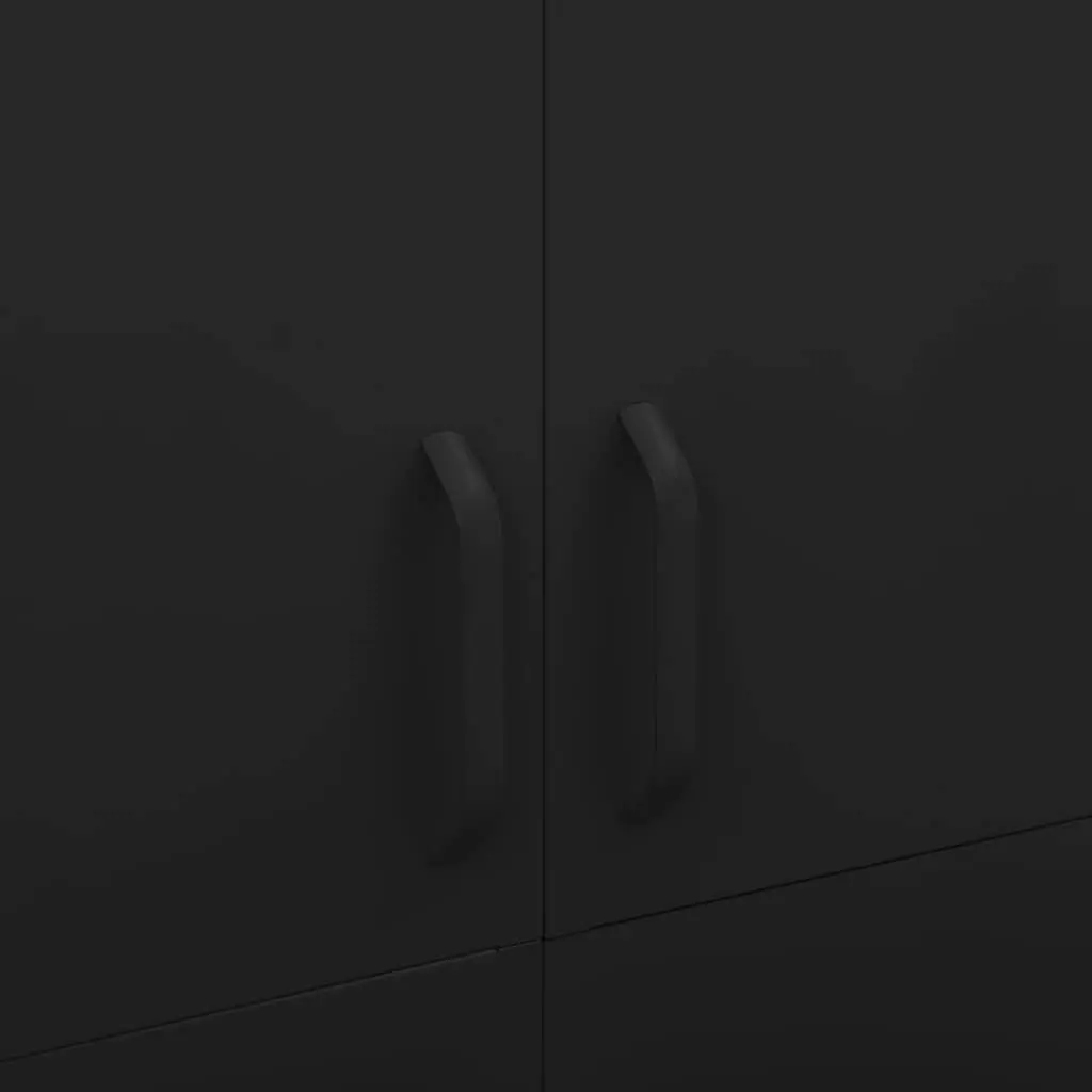Wardrobe Cabinet Black Steel 90cm x 50cm x 180cm 4 Shelves