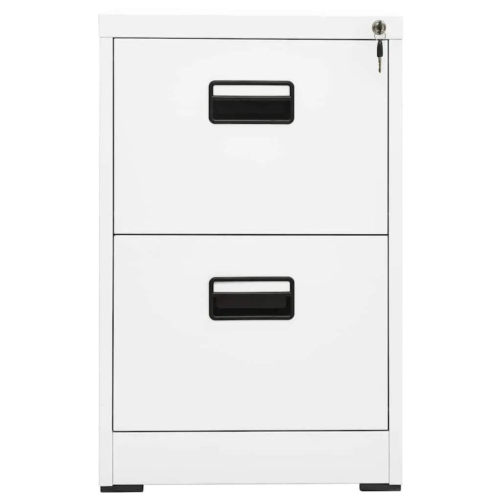 Filing Cabinet Steel White 2 Drawer 46x62x72.5cm
