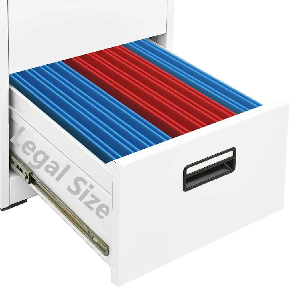 Filing Cabinet Steel White 2 Drawer 46x62x72.5cm
