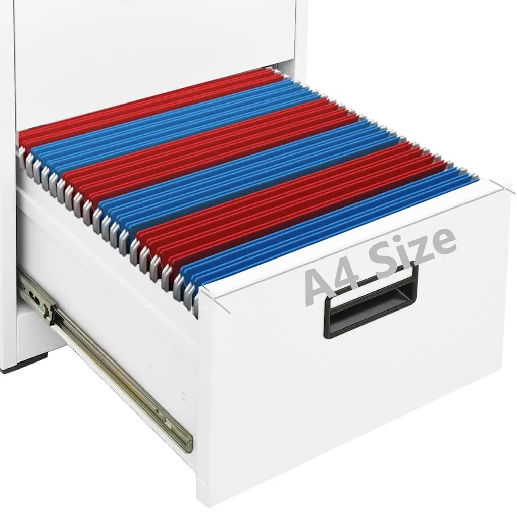Filing Cabinet Steel White 2 Drawer 46x62x72.5cm