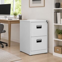 Light Grey Steel 2 Drawer Filing Cabinet for Organizing