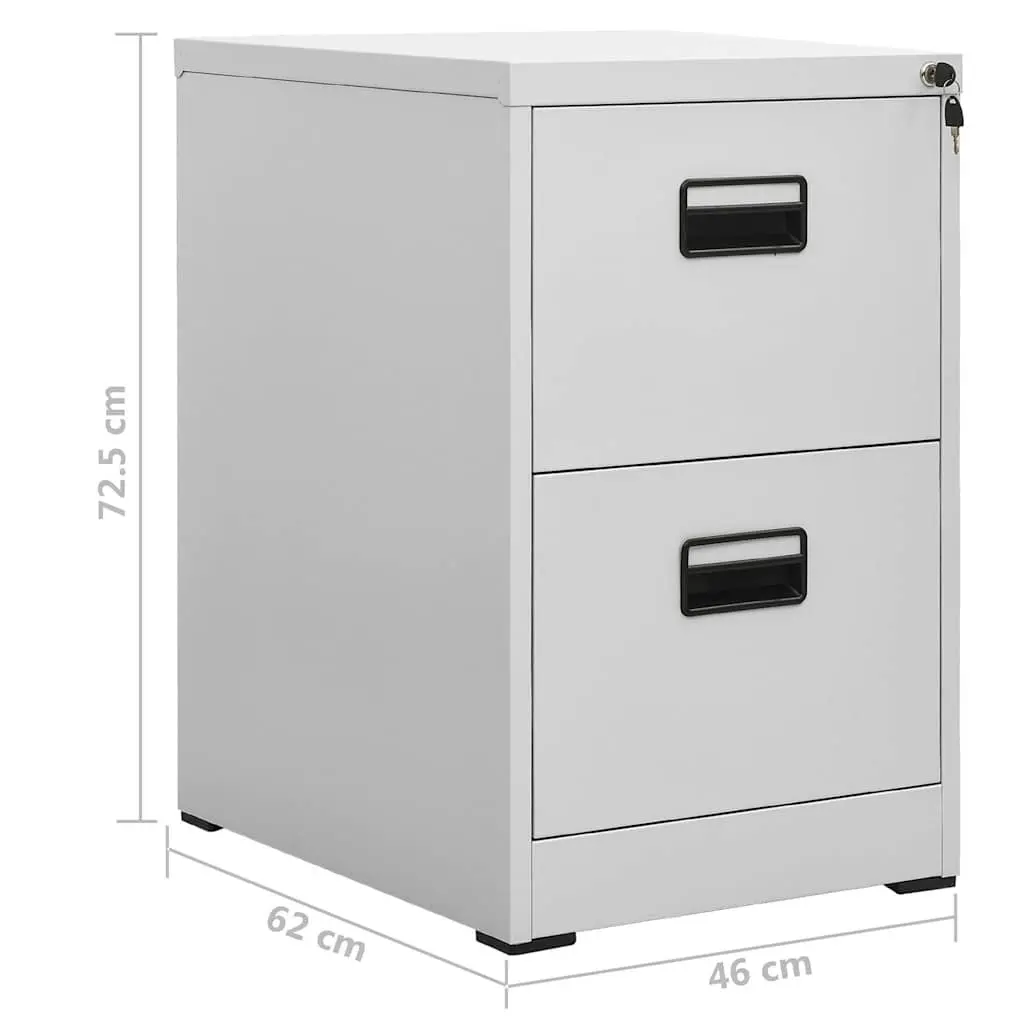 Filing Cabinet Light Grey 2 Drawer Steel Storage Organizer