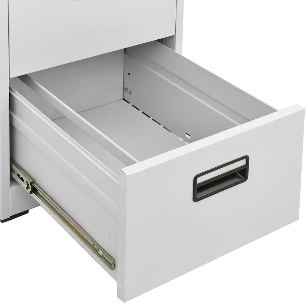 Filing Cabinet Light Grey 2 Drawer Steel Storage Organizer