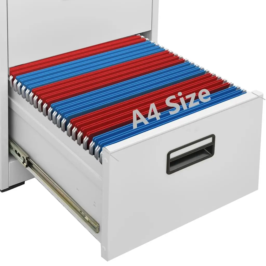 Filing Cabinet Light Grey 2 Drawer Steel Storage Organizer