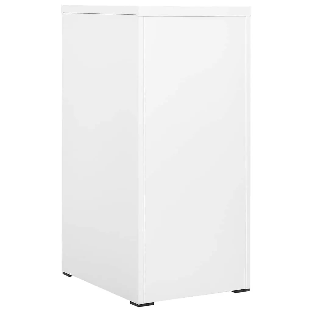 Steel Filing Cabinet White 2 Drawer Lockable Office Storage Home 46x62x102.5cm
