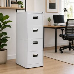 4 Drawer Steel Grey Filing Cabinet for Organising