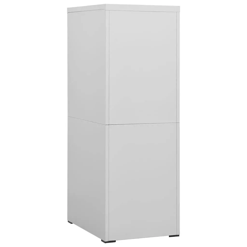 Filing Cabinet Light Grey 2 Drawer Steel Office Storage Lockable File Cabinet