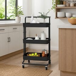 Stylish 3-Tier Kitchen Trolley Organiser with Wheels