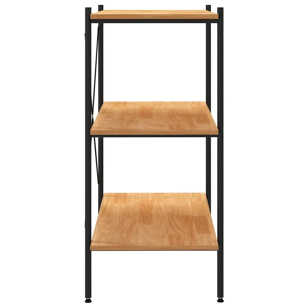 3-Tier Shelving Unit Black Oak Standing Shelf Storage Organiser 80x40x92cm