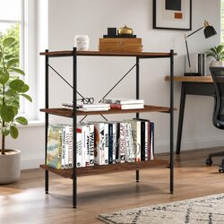 3-Tier Black Shelving Unit for Organised Living Spaces