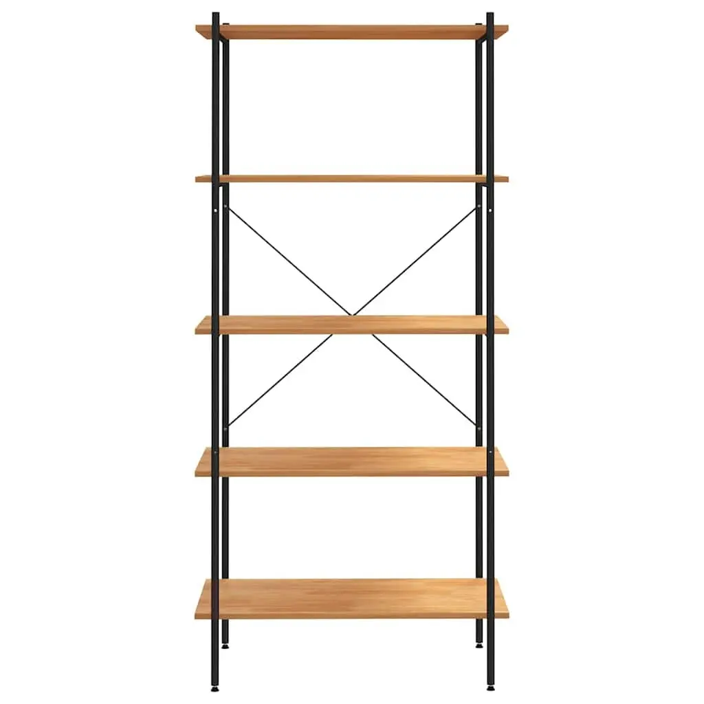 5-Tier Shelving Unit Black Oak Standing Shelf Storage Organiser Bookcase