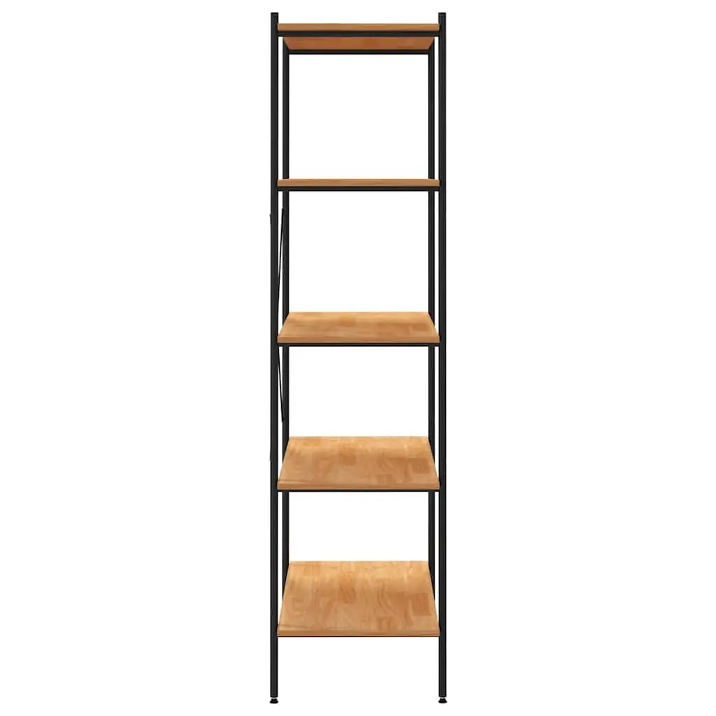 5-Tier Shelving Unit Black Oak Standing Shelf Storage Organiser Bookcase