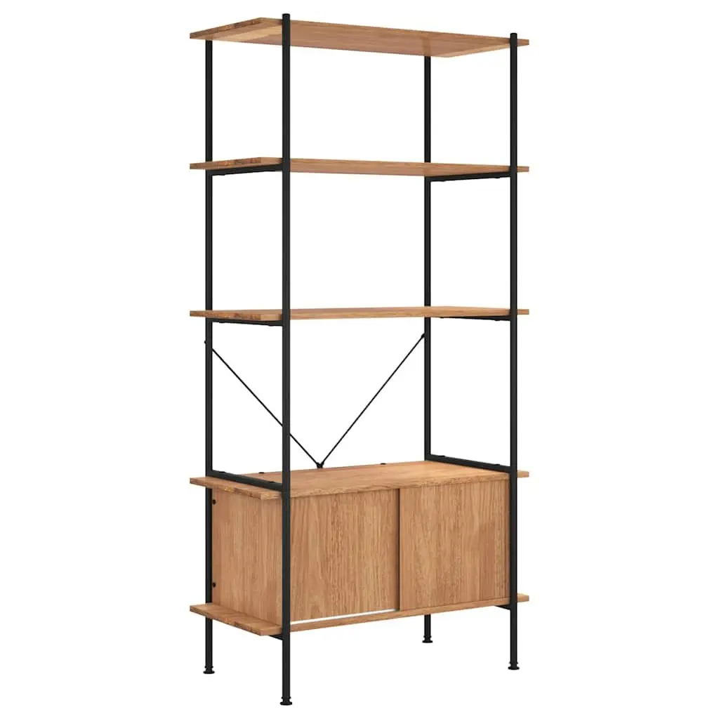5-Tier Shelving Unit with Cabinet Storage Bookcase Standing Shelf 80x40x163cm