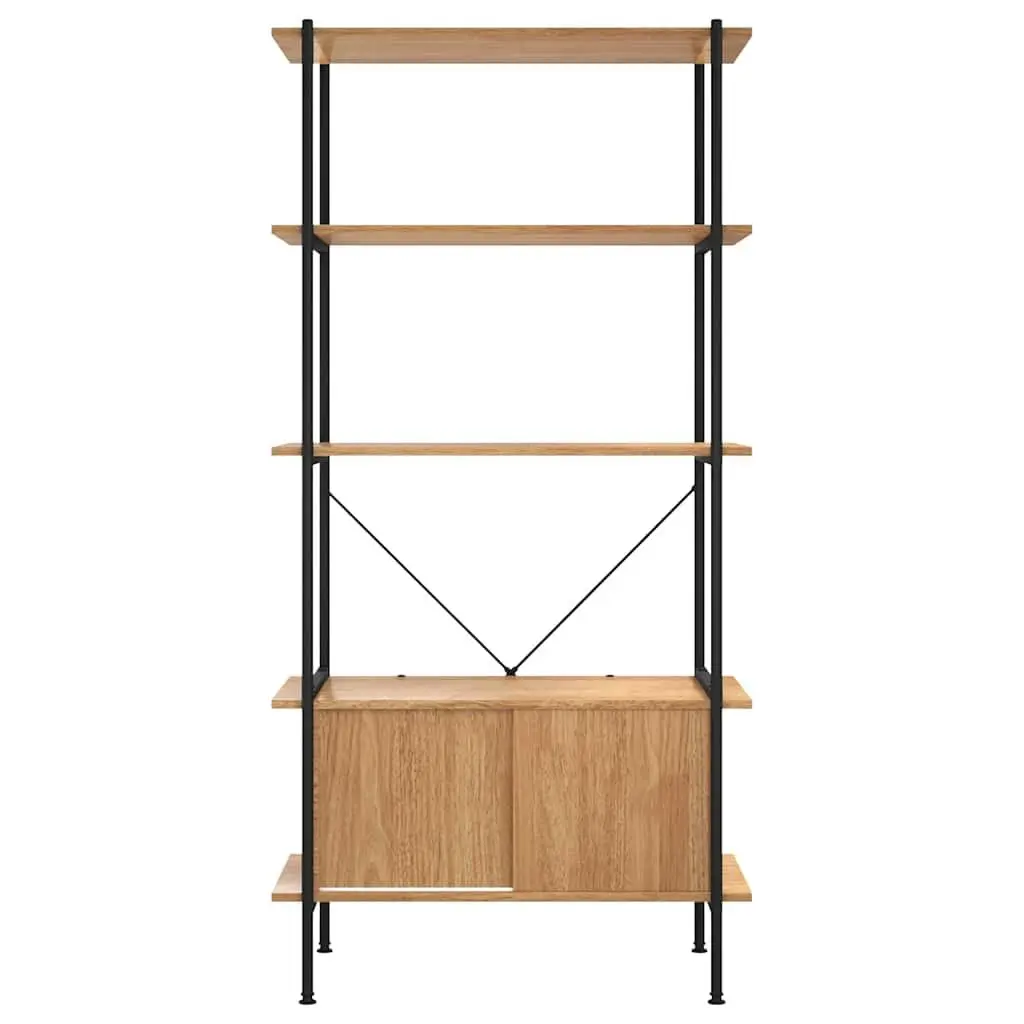 5-Tier Shelving Unit with Cabinet Storage Bookcase Standing Shelf 80x40x163cm