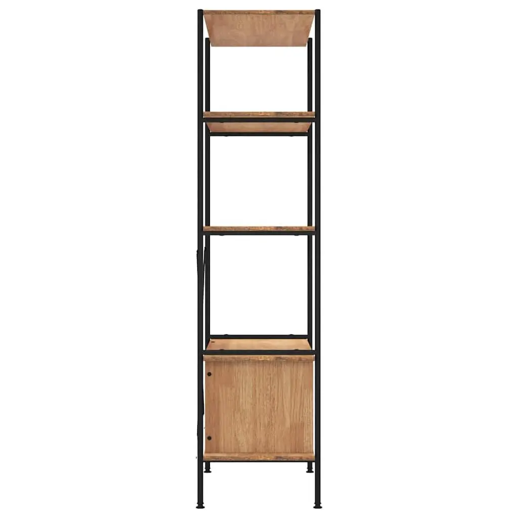 5-Tier Shelving Unit with Cabinet Storage Bookcase Standing Shelf 80x40x163cm