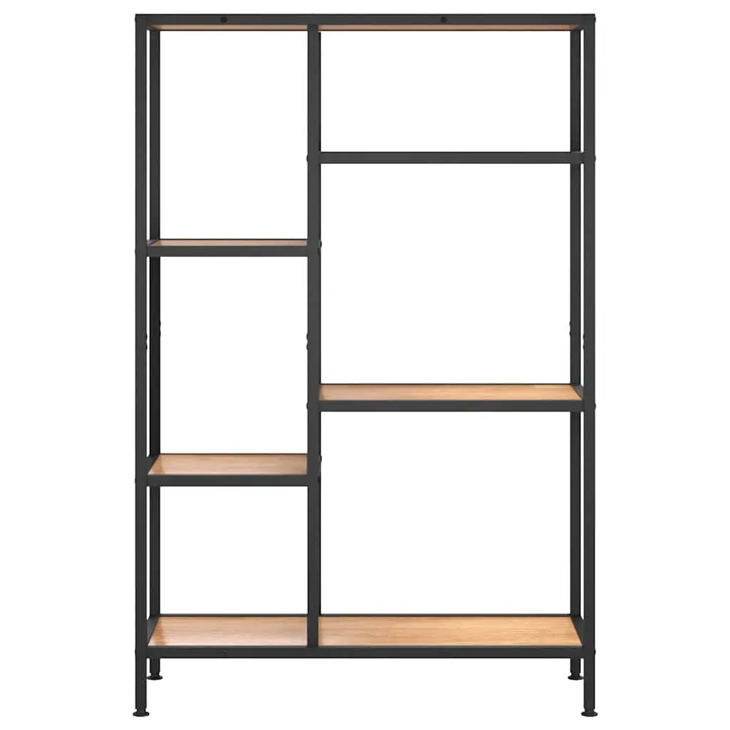 Brown Steel Frame Bookcase Shelving Unit 80x30x120 cm