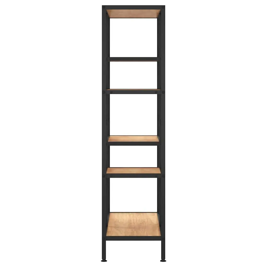 Brown Steel Frame Bookcase Shelving Unit 80x30x120 cm