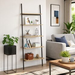 5-Tier Leaning Shelf for Cozy Home Display