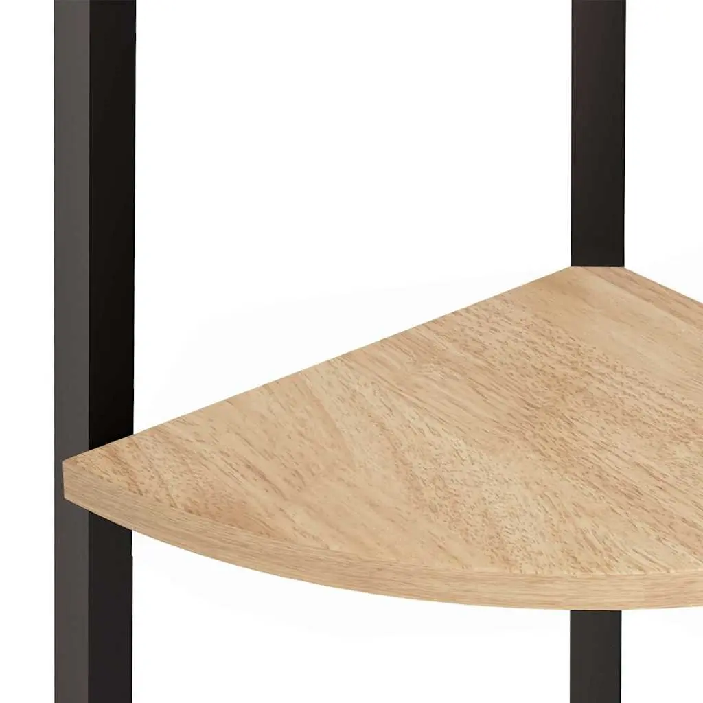 5-Tier Corner Shelf in Brown and Black