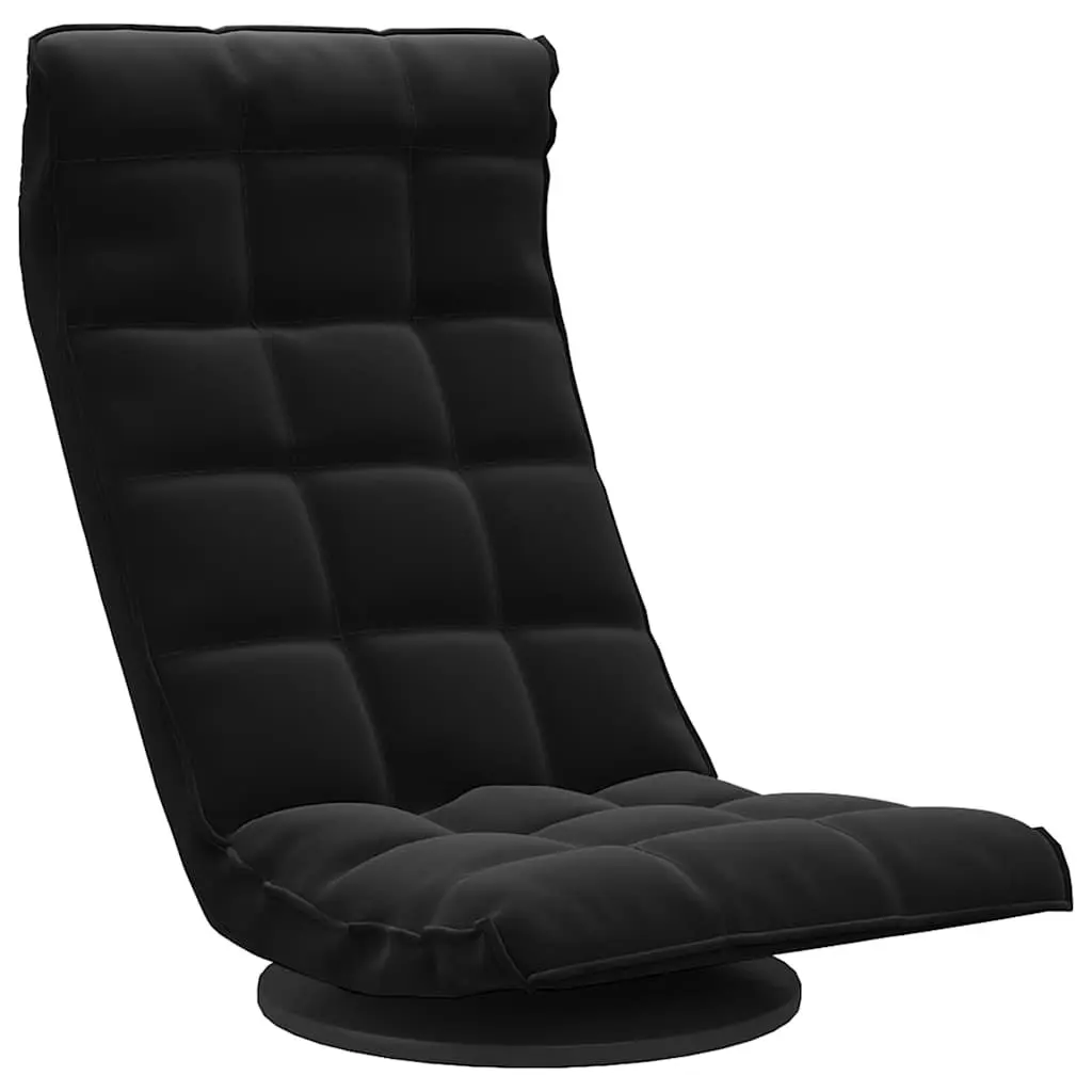 Swivel Floor Chair Black Velvet 5-Angle Adjustable Padded Foam