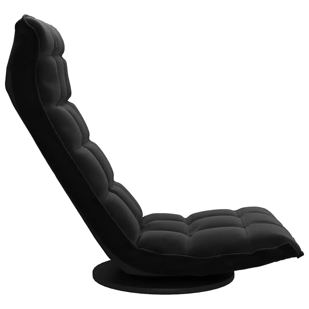 Swivel Floor Chair Black Velvet 5-Angle Adjustable Padded Foam