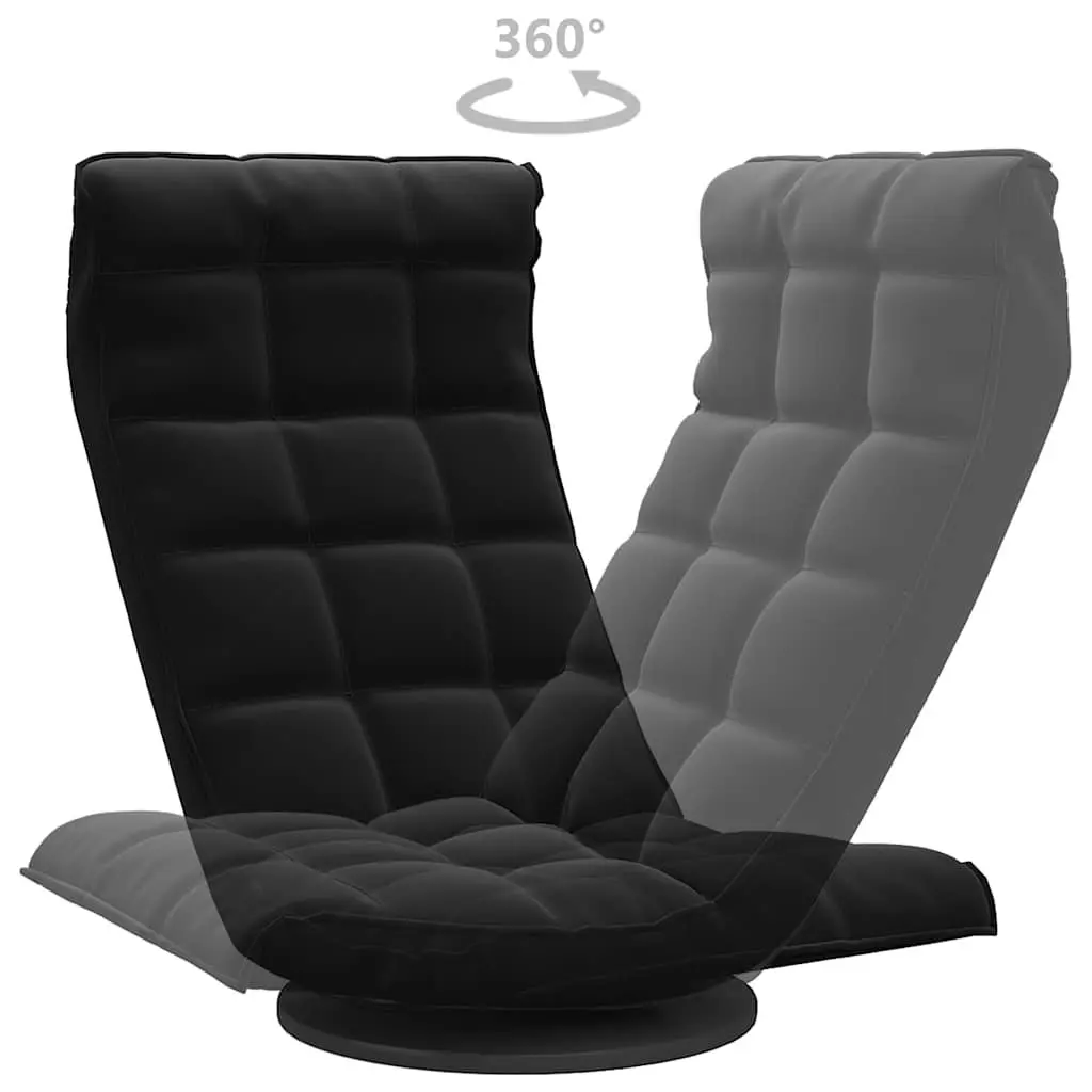 Swivel Floor Chair Black Velvet 5-Angle Adjustable Padded Foam
