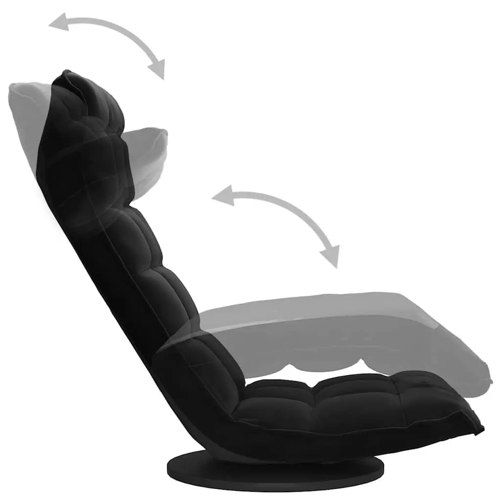 Swivel Floor Chair Black Velvet 5-Angle Adjustable Padded Foam