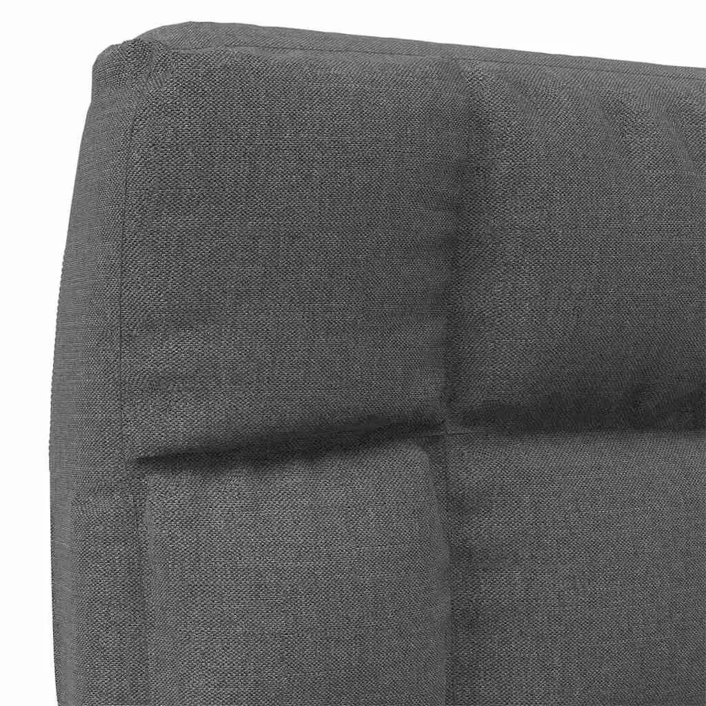 Folding Floor Chair Grey Fabric Padded Lounger Adjustable Reclining Seat