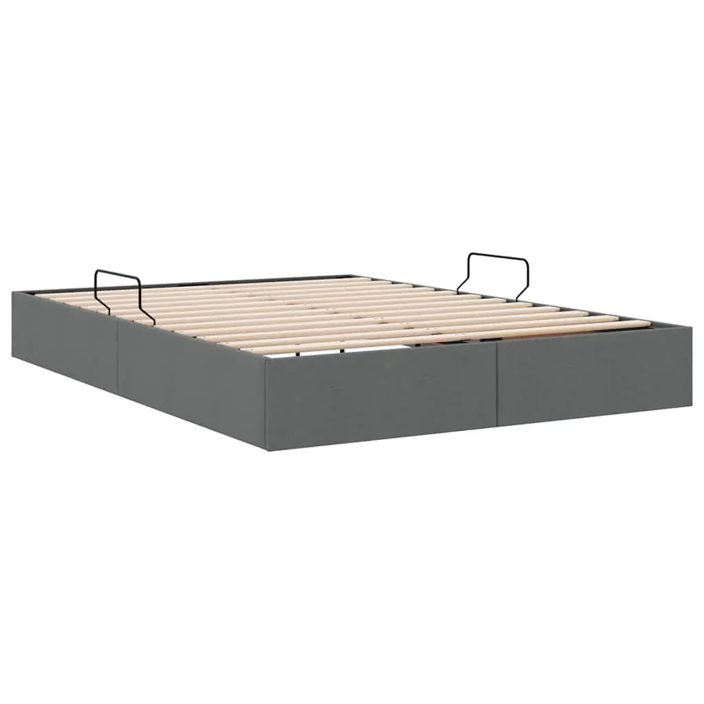 Storage Bed Grey Fabric 137x190cm Hydraulic Lift Modern Furniture Frame