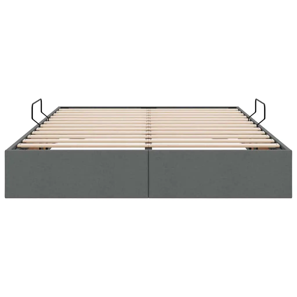 Storage Bed Grey Fabric 137x190cm Hydraulic Lift Modern Furniture Frame
