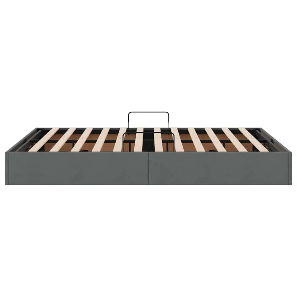 Storage Bed Grey Fabric 137x190cm Hydraulic Lift Modern Furniture Frame
