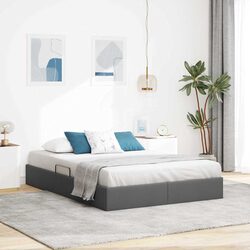 Hydraulic Lift Storage Bed in Grey 153x203cm