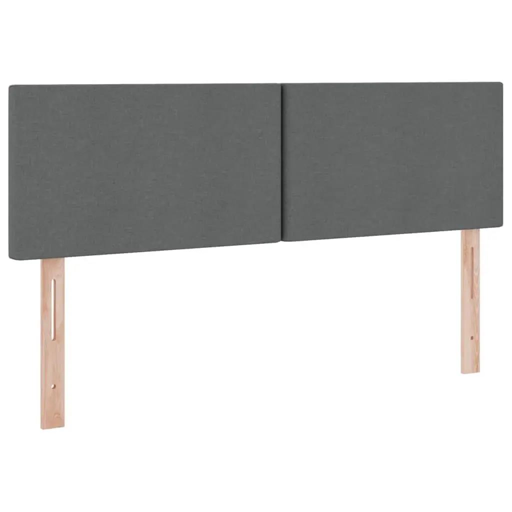 LED Storage Bed with Mattress Dark Grey 152 x 203 cm Upholstered Frame