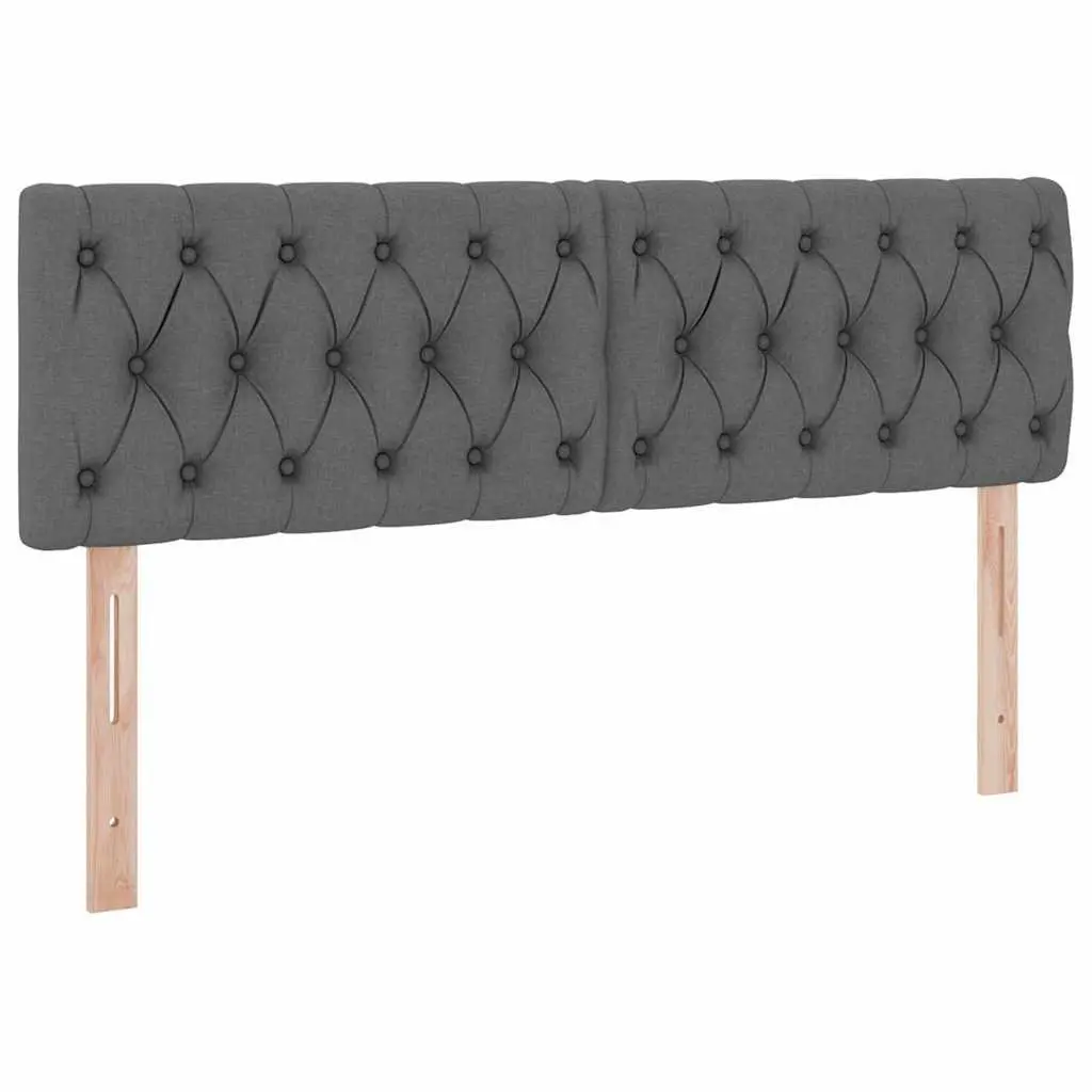 LED Storage Bed with Mattress Dark Grey 152 x 203 cm