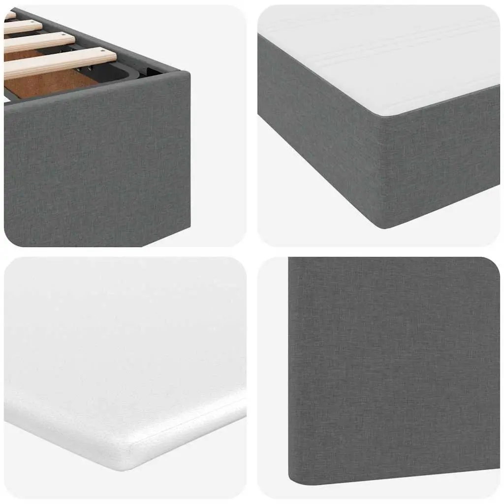 Storage Bed Hydraulic Lift Grey 153 x 203 cm Metal Frame