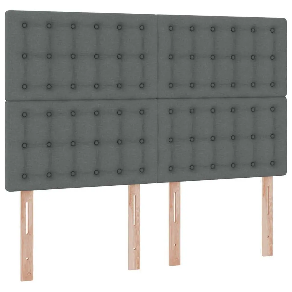 LED Storage Bed Dark Grey Queen Size Upholstered Headboard with Mattress