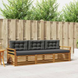3-Piece Outdoor Sofa Set in Natural Anthracite