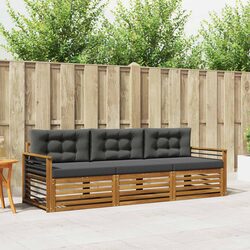 Natural Acacia Wood Outdoor Sofa Set 3 Piece