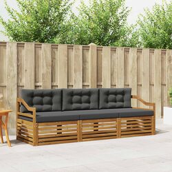 3-Piece Modular Outdoor Sofa Set in Natural Anthracite