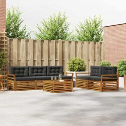 6-Piece Outdoor Sofa Set in Natural Acacia Wood