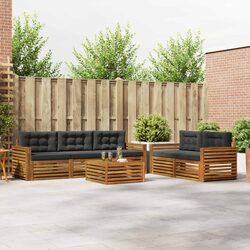 6-Piece Outdoor Sofa Set in Natural Acacia Wood