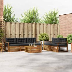 6-Piece Natural Anthracite Outdoor Sofa Set