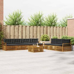 8-Piece Modular Outdoor Sofa Set in Natural Anthracite