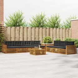 8-Piece Modular Outdoor Sofa Set in Natural Anthracite