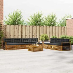 8-Piece Modular Outdoor Sofa Set in Natural and Anthracite