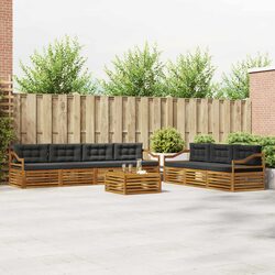 8 Piece Modular Outdoor Sofa Set in Natural Anthracite