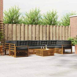 8-Piece Modular Outdoor Sofa Set in Natural Anthracite