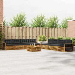 9-Piece Modular Outdoor Sofa Set in Natural Anthracite