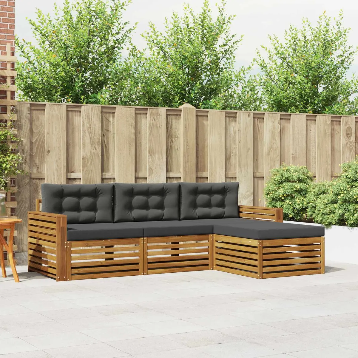 Outdoor Sofa Set Natural Anthracite Garden Furniture Modular Seating