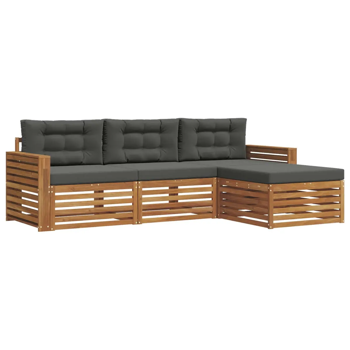 Outdoor Sofa Set Natural Anthracite Garden Furniture Modular Seating